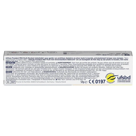 Fixodent Pro plus Crema adhesiva para prótesis dentales 57g