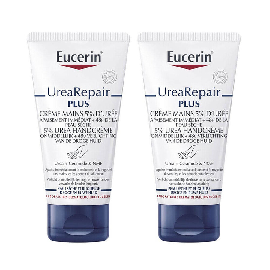Comprar Eucerin UreaRepair Plus Crema de Manos 5% Urea Piel Seca y Dañada 2x75ml Eucerin UreaRepair Plus Crema de Manos 5% Urea Piel Seca y Dañada 2x75ml