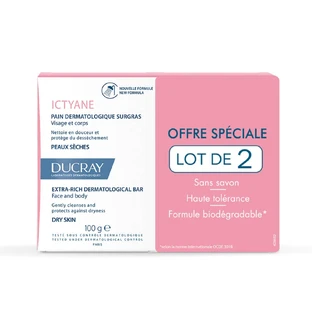 Ducray Ictyane Dermatological Bread surgras Face and Body Dry Skin 2x100g