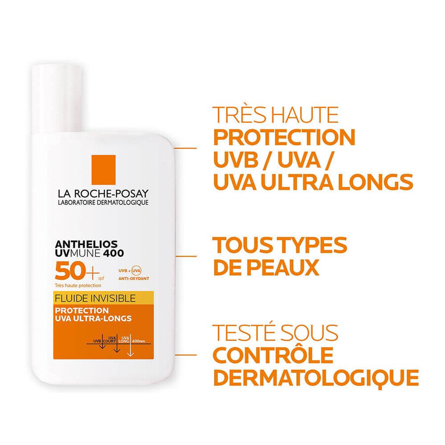 La Roche-Posay Anthelios Invisible Fluid UVMUNE 400 With Perfume Spf50+ 50ml La Roche-Posay Anthelios Invisible Fluid UVMUNE 400 With Perfume Spf50+ 50ml
