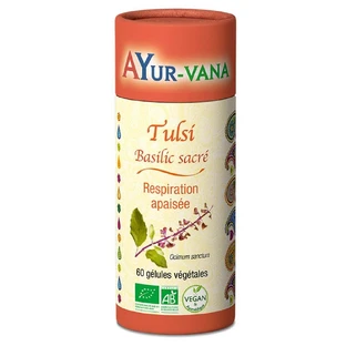 Ayur-Vana Heiliges Basilikum Tulsi Bio Beruhigende Atmung 60 Kapseln