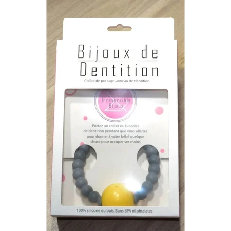 Irreversible Silicone Rattle Bracelet Grey/yellow