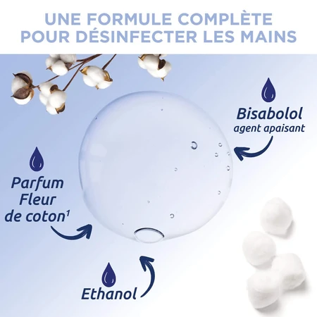 Baccide Gel Mains Désinfectant Hydroalcoolique Fleur de coton Peaux sensibles 100ml