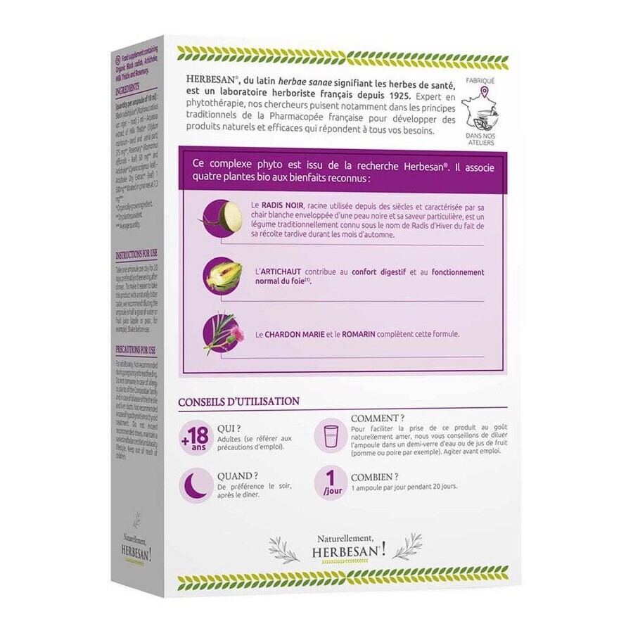 Herbesan Bien-Être Du Foie Bio 20 Ampoules Herbesan Bien-Être Du Foie Bio 20 Ampoules