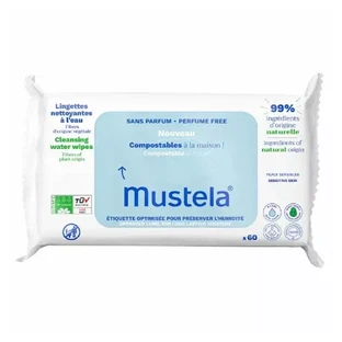 Mustela kompostierbare Wasser-Reinigungstücher x60