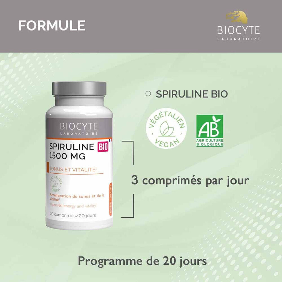 Biocyte Health Organische spirulina 60 tabletten