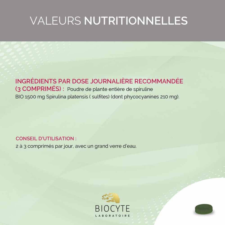 Biocyte Health Organische spirulina 60 tabletten