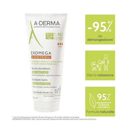 A-Derma Exomega Control Bálsamo Emoliente Piel seca con tendencia atópica 200ml