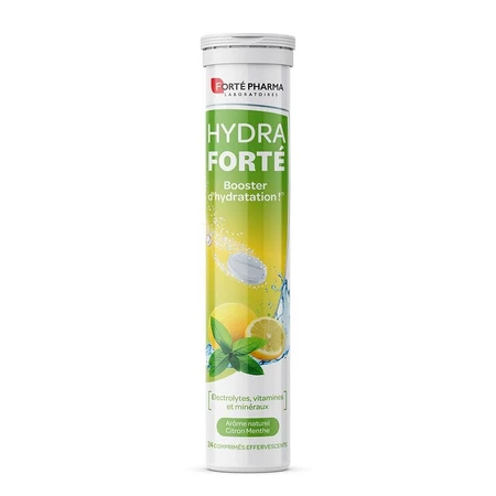 Forté Pharma Hydra Forté Potenciador de la Hidratación Sabor natural a limón y menta 24 comprimidos efervescentes