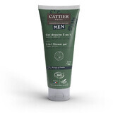Cattier Gel de Ducha Hombre Bio 3 en 1 Cuerpo, Cabello y Barba 200 ml