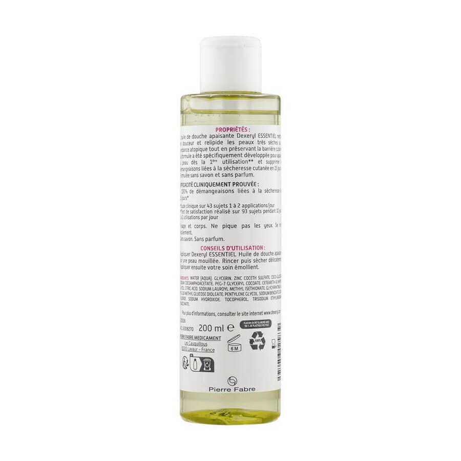 Dexeryl Olio doccia lenitivo per una detersione delicata Pelle molto secca o soggetta ad atopia 200 ml Dexeryl Olio doccia lenitivo per una detersione delicata Pelle molto secca o soggetta ad atopia 200 ml