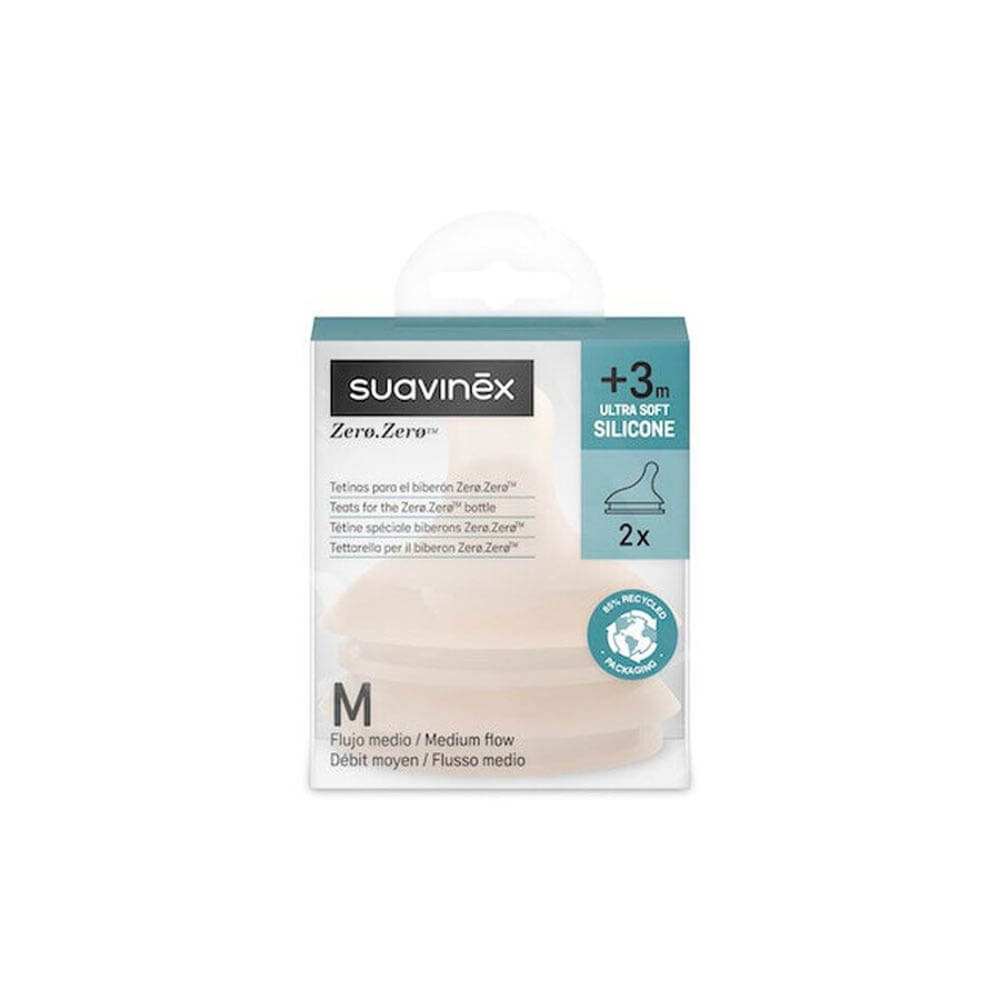 Suavinex Zero Tétines Pour Biberon Anti-Colique Débit Moyen x2 Suavinex Zero Tétines Pour Biberon Anti-Colique Débit Moyen x2