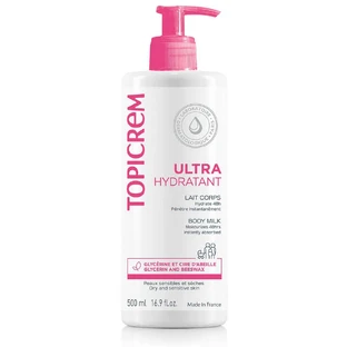 Topicrem Ultra-Hydratant Ultra-Hydrating Body Milk Sensitive and Dry Skin Peaux Sensibles Et Seches 500ml