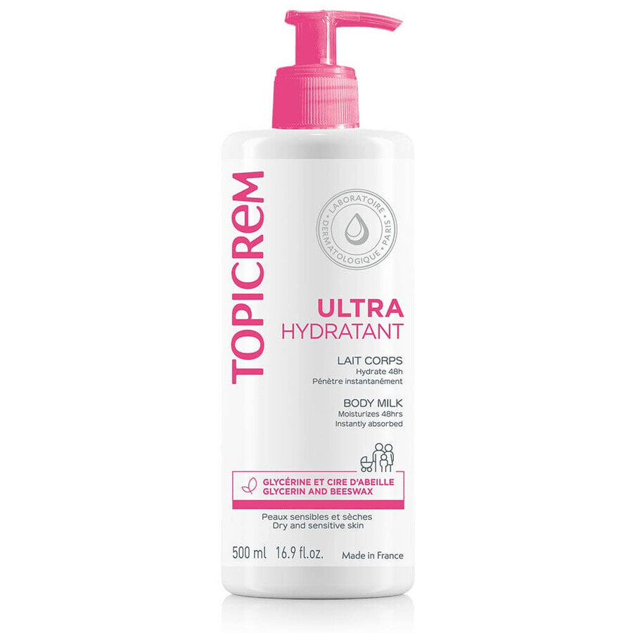 Topicrem Leche corporal ultrahidratante para pieles sensibles y secas Peaux Sensibles Et Seches 500ml