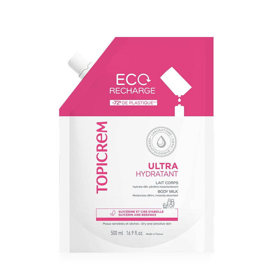 Topicrem Hydra+ UH Lait Corps Eco-Recharge 500ml