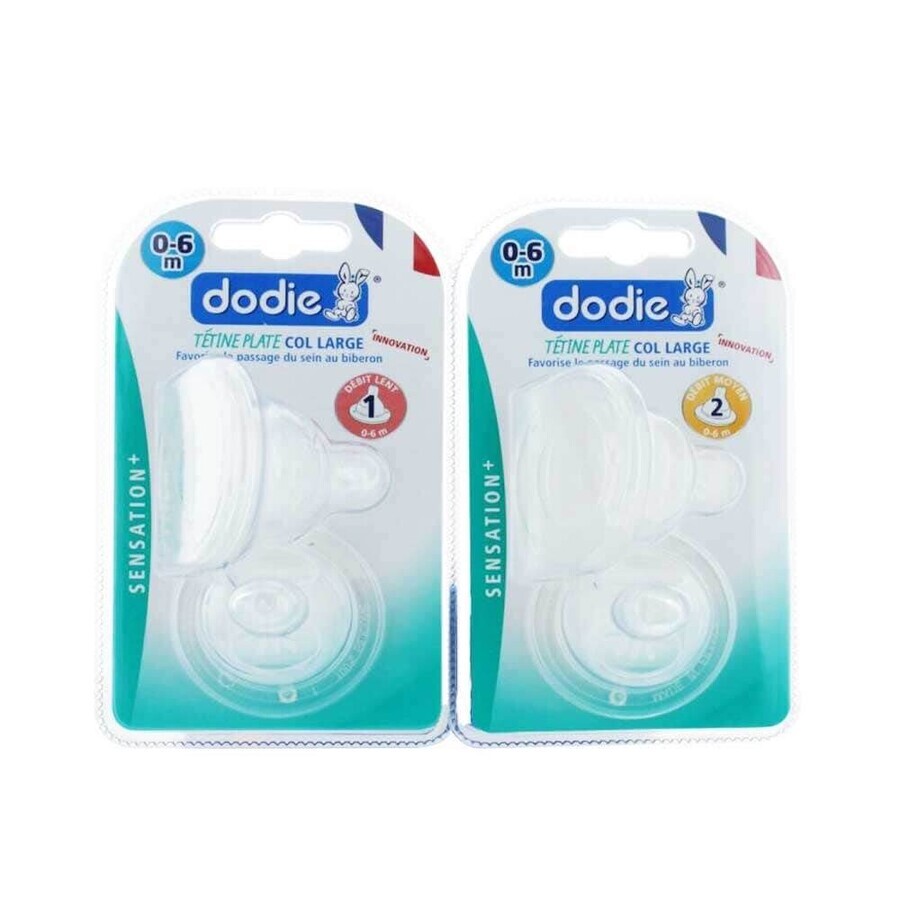 Acquista Dodie Sensation+ tettarelle piatte col grande 0-6 mesi x2 Dodie Sensation+ tettarelle piatte col grande 0-6 mesi x2
