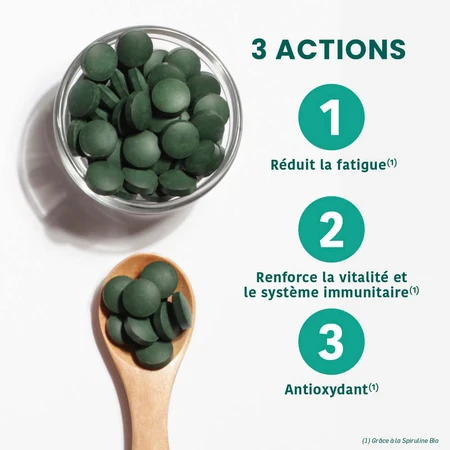 Santarome Spiruline Bio Fer, Vitamine B12 200 comprimés