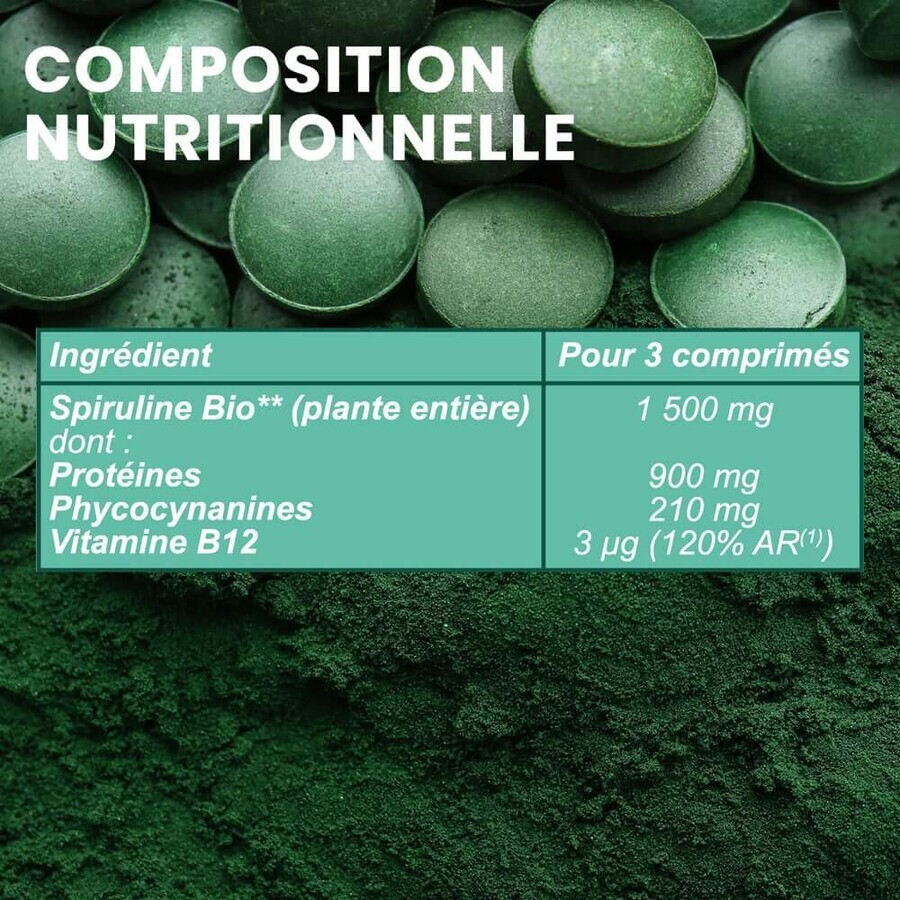 Santarome Spirulina Bio Fer, Vitamine B12 200 Tabletten