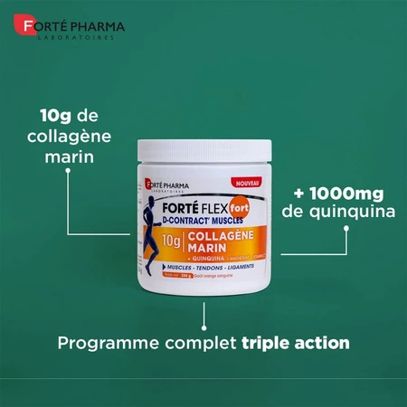 Forté Pharma Forté Flex Fort D-Contract músculos con colágeno 10g sabor naranja sanguina 334g