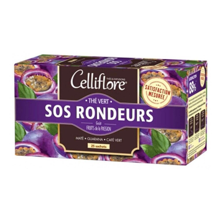 Juvamine Green Tea SOS Roundness Aroma Passion Fruit 25 Sachets