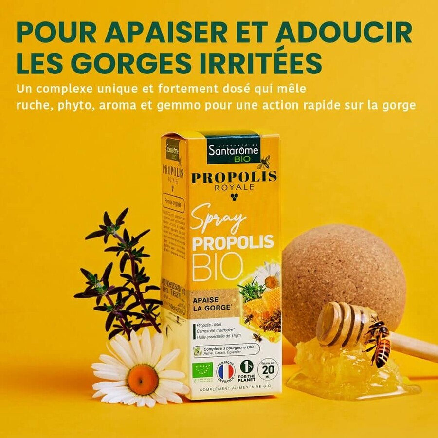 Santarome Propolis Royale biologische drievoudige werking spray 125 ml