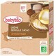 Babybio Creamy Organic Cocoa Semolina 8 Months Dairy Dessert 4x85g