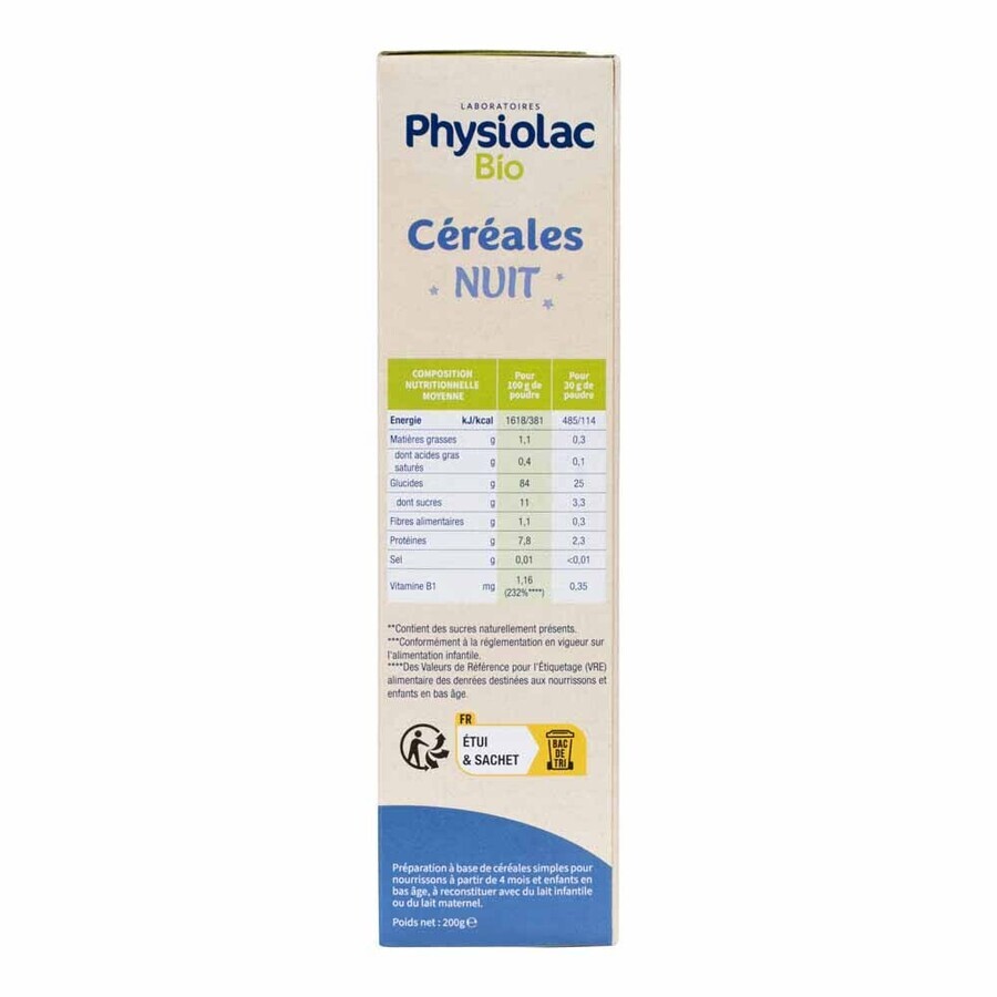 Physiolac Cereal Night From 4 months 200g