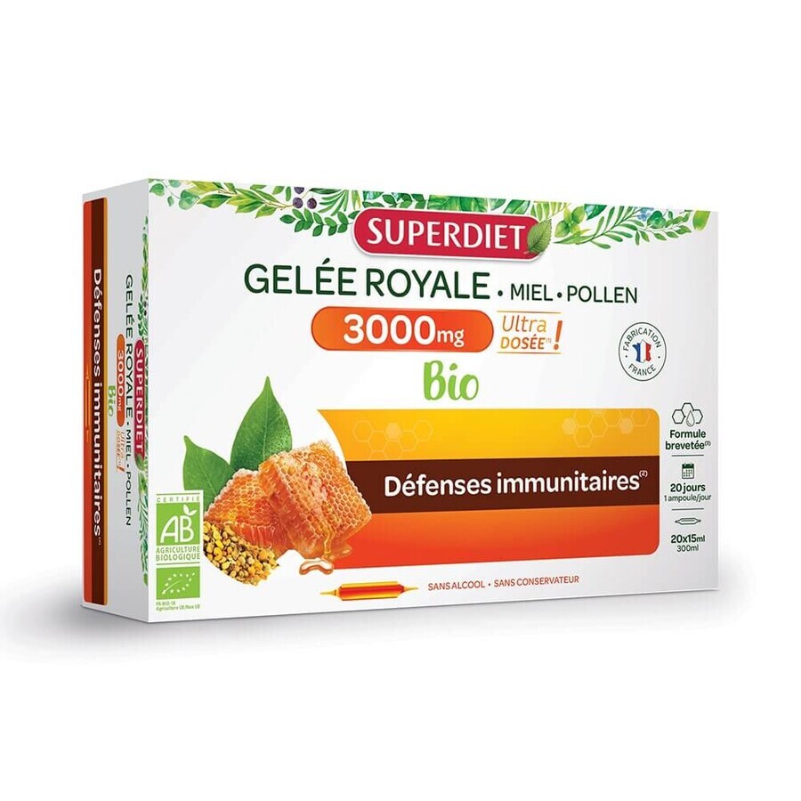 Superdiet Royal Jelly 3000mg Bio 20 ampullen