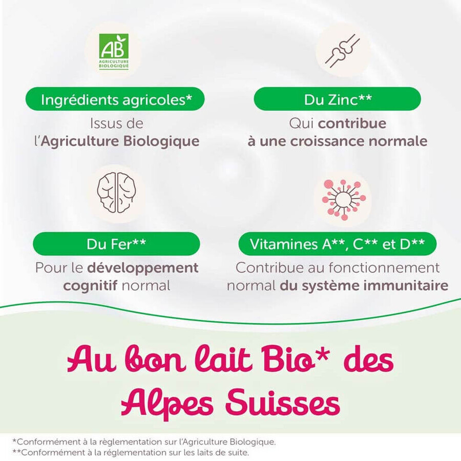 Guigoz Bio-Milchpulver Wachstum 3 Bio von 10 Monaten bis 3 Jahren 800g Guigoz Bio-Milchpulver Wachstum 3 Bio von 10 Monaten bis 3 Jahren 800g