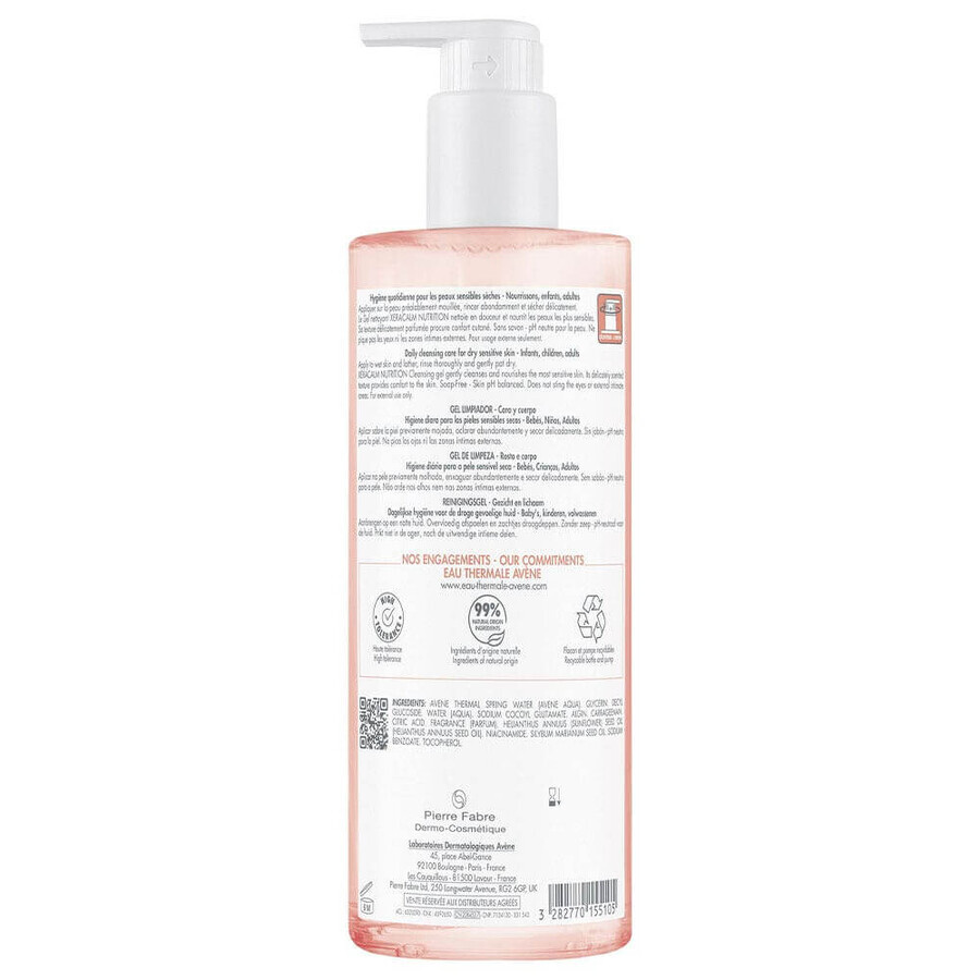 Avène Xeracalm Nutrition Cleansing Gel für empfindliche und trockene Haut 500ml Avène Xeracalm Nutrition Cleansing Gel für empfindliche und trockene Haut 500ml