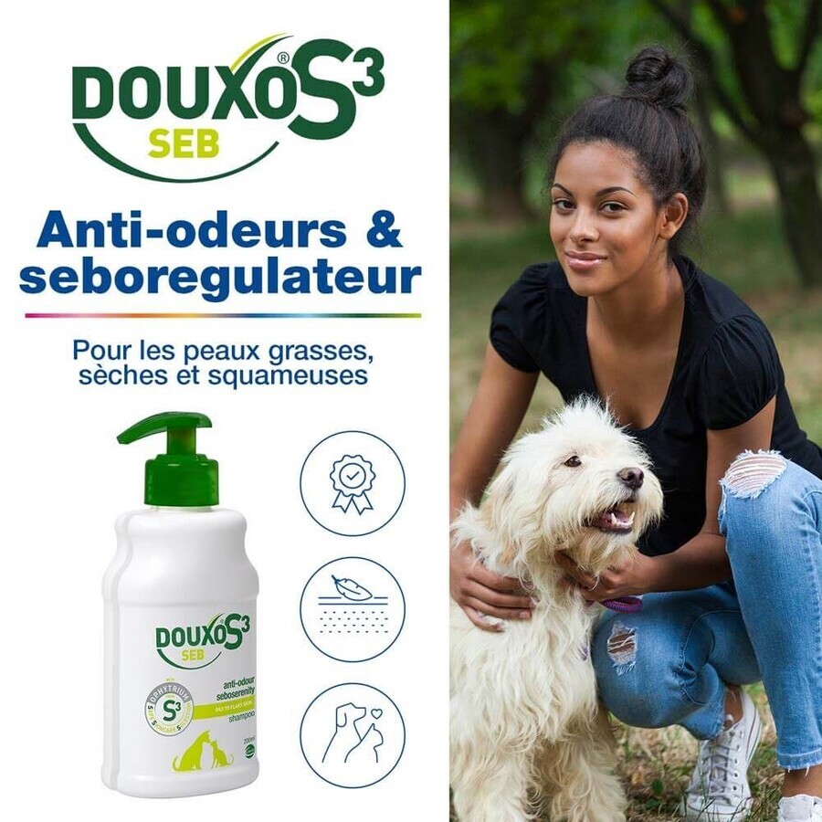 Ceva Douxo anti-odor and sebum-regulating shampoo S3 Seb oily skin or dandruff 500ml Ceva Douxo anti-odor and sebum-regulating shampoo S3 Seb oily skin or dandruff 500ml