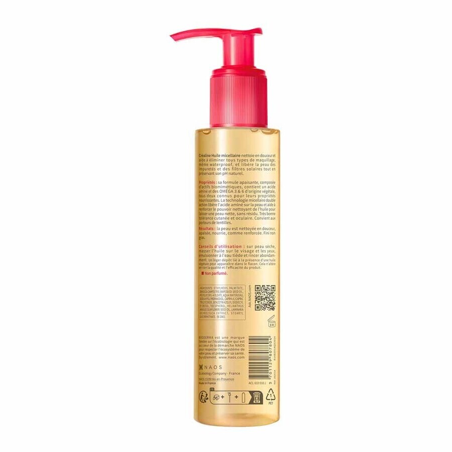 Bioderma Crealine Huile Nettoyante Démaquillante Apaisante Visage et Yeux Peaux Sensibles 150ml Bioderma Crealine Huile Nettoyante Démaquillante Apaisante Visage et Yeux Peaux Sensibles 150ml