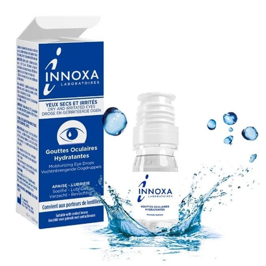 Innoxa Moisturizing Eye Drops for Dry and Irritated Eyes Colorless Formula 10ml