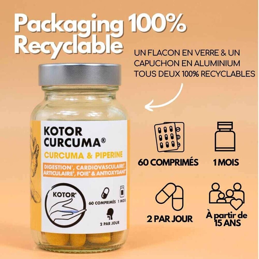 Kotor Pharma Curcuma + Piperine Digestion 60 Comprimés