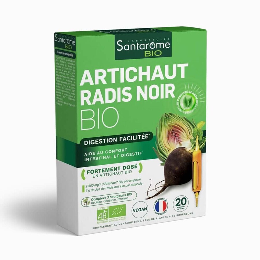 Buy Santarome Black Artichoke Radish 20 vials organic Facilitate digestion 200 ml Santarome Black Artichoke Radish 20 vials organic Facilitate digestion 200 ml