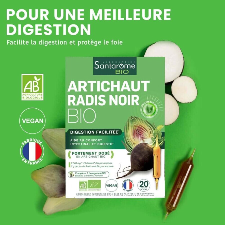 Santarome Black Artichoke Radish 20 vials organic Facilitate digestion 200 ml Santarome Black Artichoke Radish 20 vials organic Facilitate digestion 200 ml