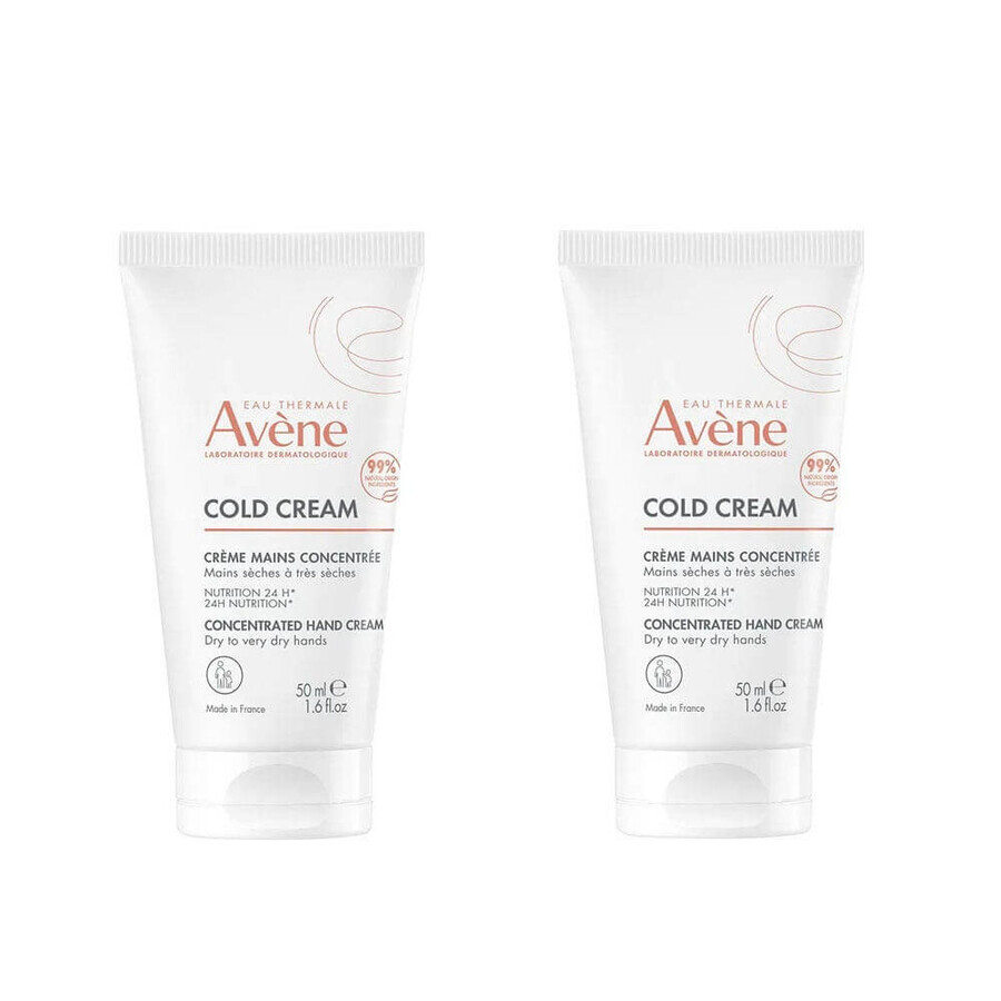 Boutique Avène Cold Cream Crème Mains Concentrée 2x50ml Avène Cold Cream Crème Mains Concentrée 2x50ml