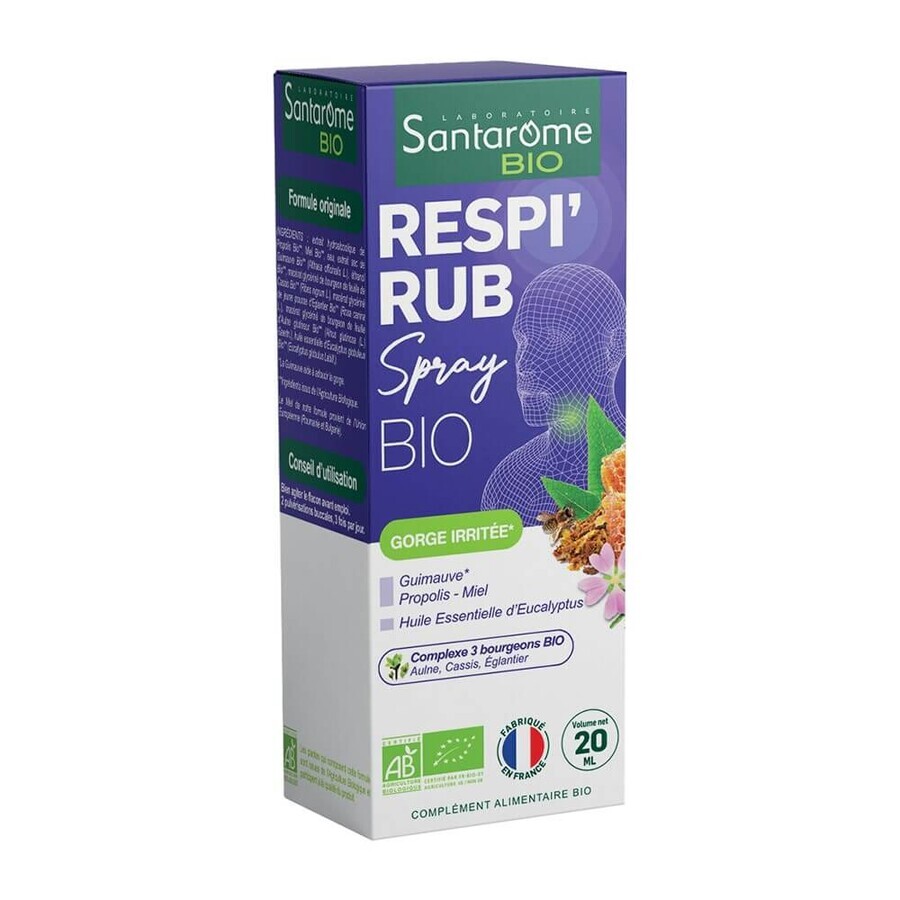 Santarome Organic Respi'rub Nose and Throat Spray 20ml