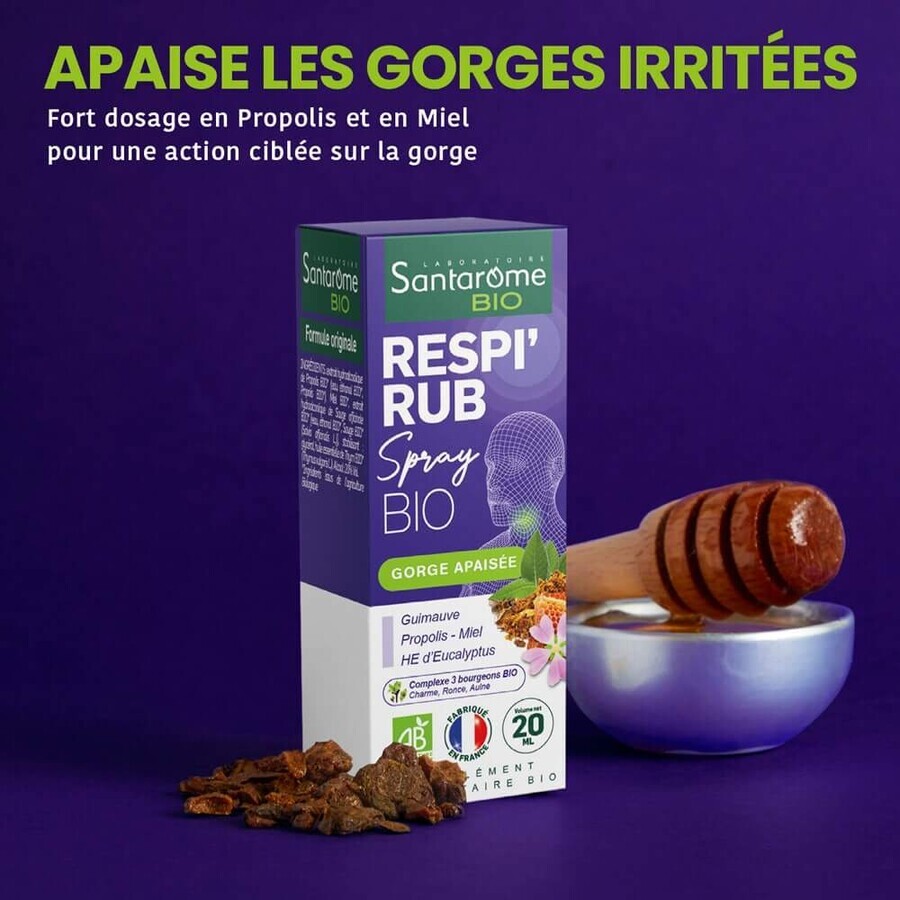 Santarome Organic Respi'rub Nose and Throat Spray 20ml