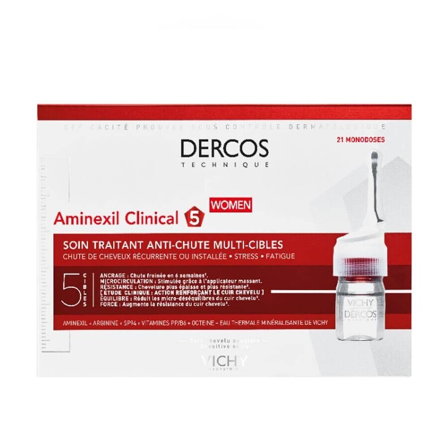Vichy Dercos Behandeling voor Vrouwen Tijdelijke Haaruitval Aminexil Clinical 5 21x6ml