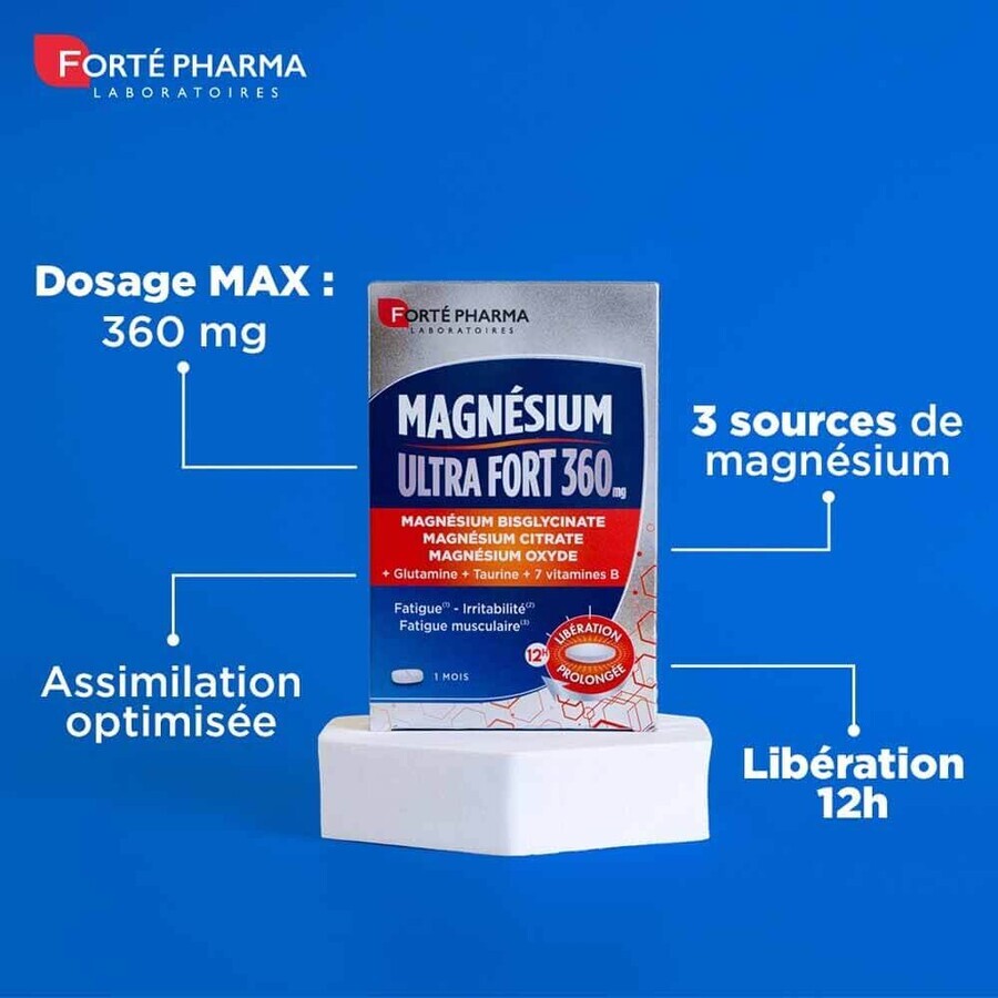 Forté Pharma Magnesium Ultra Forte 360 Stress und Müdigkeit 30 Tabletten mit verzögerter Wirkstofffreisetzung