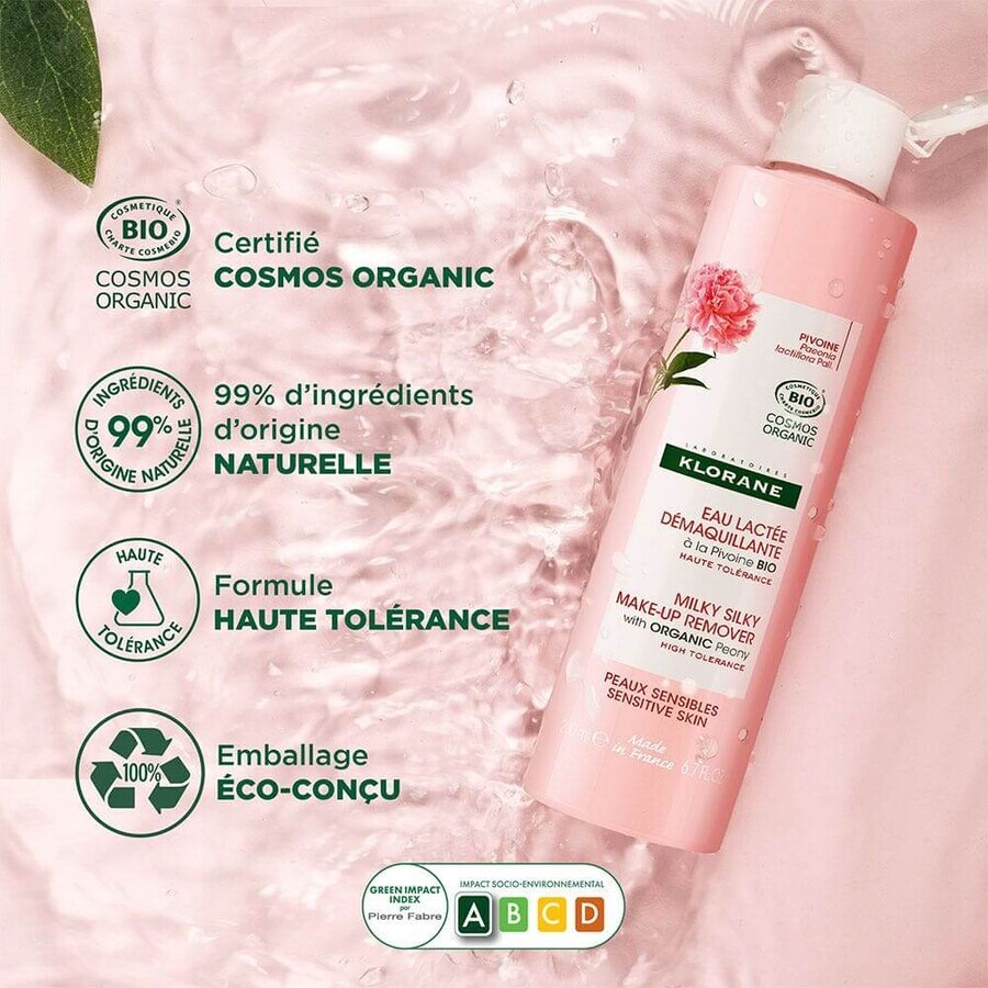 Klorane Peonía BIO Leche Limpiadora Pieles Sensibles 200 ml