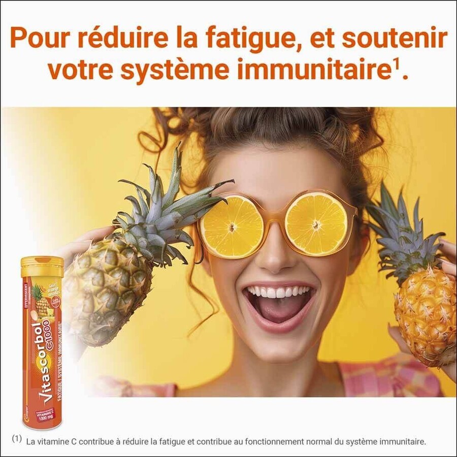 Vitascorbol Vitamine C 1000mg Sinaasappel/ananas smaak 15 bruistabletten