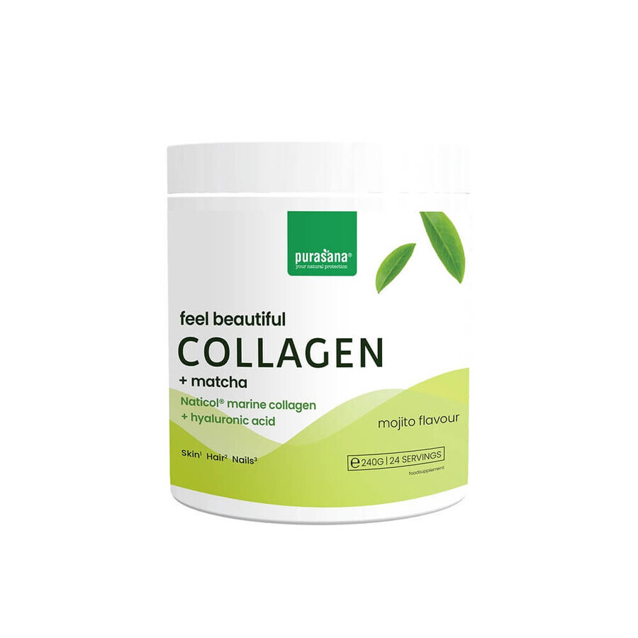 Purasana Collagène Marin Saveur Mojito + Matcha 240g