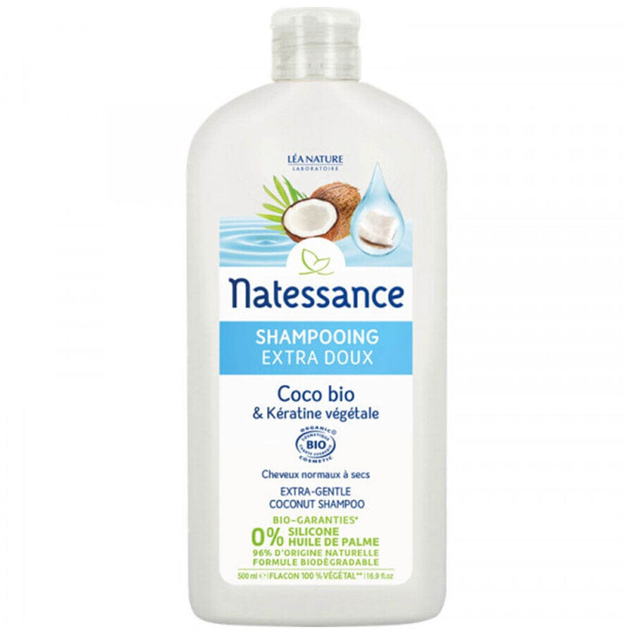 Natessance Coco Shampoo Extra Gentle Organic Coconut and Vegetable Keratin 500ml