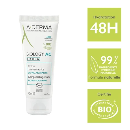 A-Derma Biologie AC Ausgleichende Hydra Feuchtigkeitscreme 40ml