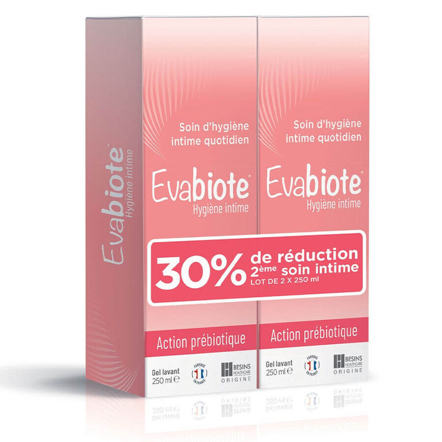 Cumpără Besins Healthcare Gel de curățare pentru igiena intimă Evabiote 2x250ml Besins Healthcare Gel de curățare pentru igiena intimă Evabiote 2x250ml
