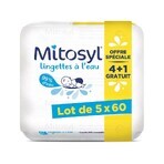 Șervețele cu apă Mitosyl, ofertă specială 4 + 1 pachet gratuit de 5x60 Șervețele cu apă Mitosyl, ofertă specială 4 + 1 pachet gratuit de 5x60