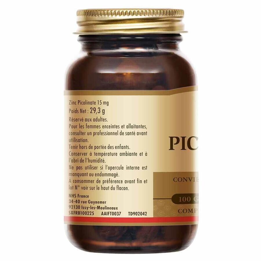 Solgar Zinc Picolinat 15mg Apărarea imunitară 100 Comprimat