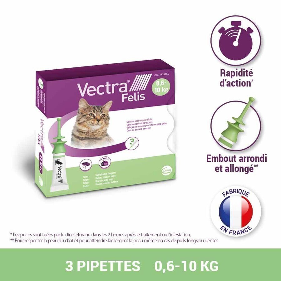 Ceva Vectra Solution spot-on pour chats 3 pipettes